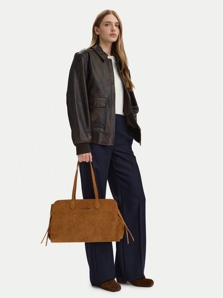 LOVE MOSCHINO Torebka JC4271PP0OKJ0200 Brązowy. Brązowe shopper bag LOVE MOSCHINO, bez wzorów, ze skóry, bez dodatków. Za 539,99 zł.