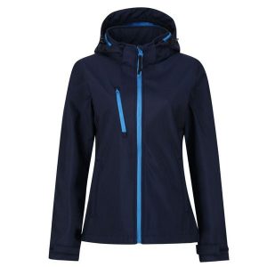 Kurtka Damska Venturer 3 Layer Hooded Soft Shell Jacket. Niebieskie kurtki Regatta, l, bez wzorów, bez kaptura. Za 198,99 zł.