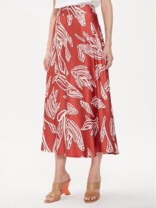 Tatuum Spódnica midi Sati T2407.173 Pomarańczowy Regular Fit. Brązowe spódnice Tatuum, bez wzorów, z wiskozy, midi. Za 469,99 zł.