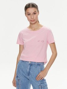 Liu Jo T-Shirt Moda M/C MA4395 J6308 Różowy Regular Fit. Czerwone t-shirty Liu Jo, m, bez wzorów, z bawełny, bez kołnierzyka, bez ramiączek. Za 189,99 zł.