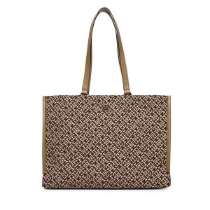 Torebka Tommy Hilfiger. Brązowe shopper bag TOMMY HILFIGER, bez wzorów, bez dodatków. Za 699,99 zł.