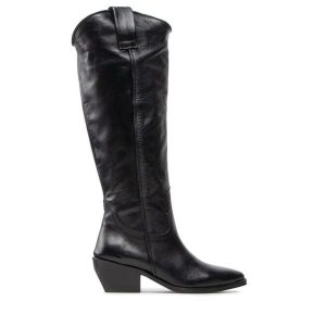 Kowbojki Simple. Czarne buty zimowe Simple, bez obcasa, na słupku, bez zapięcia. Za 699,00 zł.