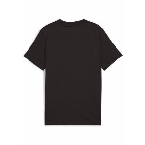 Młodzieżowa koszulka ESS z logo No. 1 PUMA Black. Czarna bluzki Puma, m, bez wzorów, z bawełny, klasyczne, bez kołnierzyka, bez ramiączek. Za 79,00 zł.