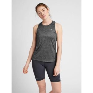 Damska koszulka typu tank top Newline Running. Szare topy Newline, bez wzorów, bez kołnierzyka, bez ramiączek. Za 151,00 zł.