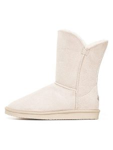 ISLAND BOOT Botki zimowe "Adeline" w kolorze kremowym rozmiar: 38. Brązowe botki Island Boot, na zimę, bez wzorów, z materiału, bez obcasa, bez zapięcia. Za 131,43 zł.