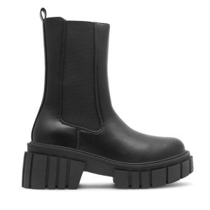 Botki Jenny Fairy. Czarne botki Jenny Fairy, bez wzorów, bez obcasa, na płaskiej podeszwie, bez zapięcia. Za 169,99 zł.