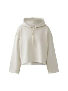 Oui Bluza w kolorze kremowym rozmiar: 40. Brązowe bluzy Oui, bez wzorów, z kapturem. Za 338,21 zł.