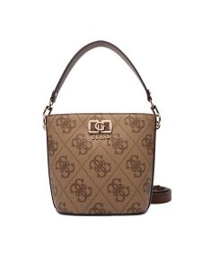 Guess Torebka Karnilla Logo HWOS99 01010 Brązowy. Brązowe torebki klasyczne Guess, z aplikacjami, ze skóry, bez dodatków. Za 589,99 zł.