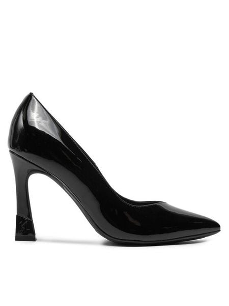 KARL LAGERFELD Czółenka Premiere 90 KL33514 Czarny. Czarne czółenka KARL LAGERFELD, bez wzorów, z lakierowanej skóry, bez obcasa, bez zapięcia. Za 659,99 zł.