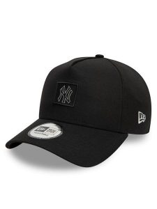 New Era Czapka z daszkiem Metallic Patch Eframe New York Yankees 60595208 Czarny. Czarne czapki New Era, bez wzorów, z bawełny. Za 99,99 zł.