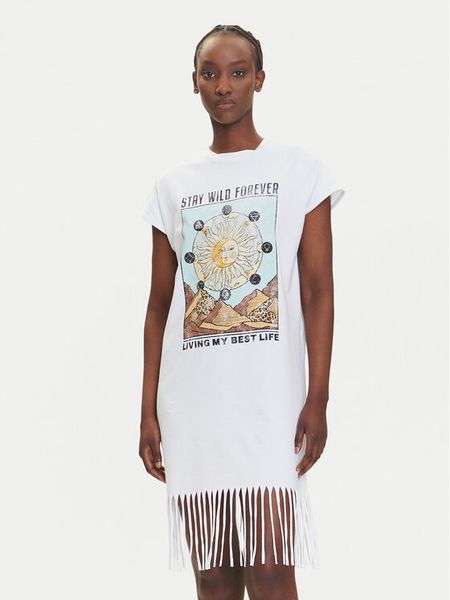 Noisy May Tunika Fever 27033853 Biały Relaxed Fit. Białe tuniki Noisy may, m, bez wzorów, z bawełny, bez kołnierzyka, bez ramiączek. Za 79,99 zł.