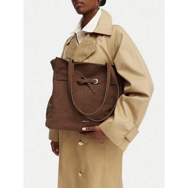 Torebka JENNY. Brązowe shopper bag Jenny, bez wzorów, bez dodatków. Za 149,99 zł.