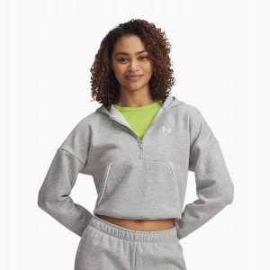 Bluza Damska Under Armour Z Zamkiem Do Połowy Sportowa UA Hoodie. Szare bluzy Under Armour, bez wzorów, bez kaptura. Za 269,99 zł.