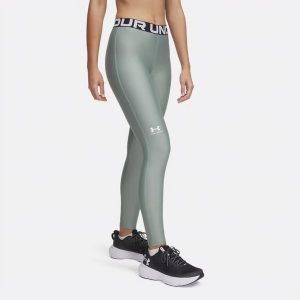 Legginsy treningowe damskie Under Armour HeatGear. Zielone legginsy Under Armour, bez wzorów. Za 109,99 zł.