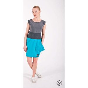 Spódnica z kieszenią turkus mini. Niebieskie spódnice Hultaj Polski, m, bez wzorów, z bawełny, mini. Za 139,00 zł.
