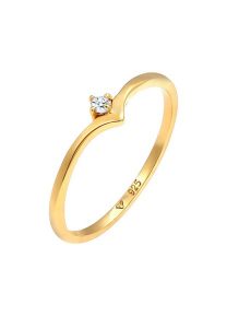 Elli DIAMONDS Dames Solitaire V-vorm Elegant met Diamant (0,03 ct.) in 925 Sterling Zilver Pierścionki 1 ct Damski. Białe pierścionki Elli DIAMONDS, z diamentem, srebrne. Za 333,99 zł.