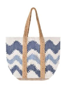 BLE Shopper bag w kolorze biało-niebieskim - 40 x 31 cm rozmiar: onesize. Białe shopper bag BLE, bez wzorów, z materiału, na ramię, bez dodatków. Za 80,52 zł.
