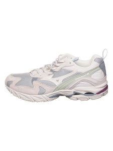 Mizuno Skórzane sneakersy "Wave Rider 10" w kolorze szaro-beżowym rozmiar: 43. Brązowe trampki Mizuno, bez wzorów, z materiału, bez zapięcia. Za 304,99 zł.