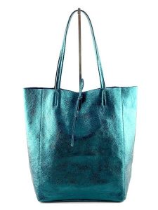 Marlon Skórzany shopper bag w kolorze turkusowym - 37 x 40 x 12 cm rozmiar: onesize. Niebieskie shopper bag Marlon, bez wzorów, z materiału, na ramię, bez dodatków. Za 218,95 zł.