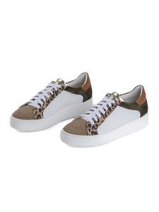 Anna Morellini Skórzane sneakersy "Anorecia" w kolorze biało-jasnobrązowym rozmiar: 41. Białe trampki Anna Morellini, bez wzorów, bez zapięcia. Za 350,56 zł.