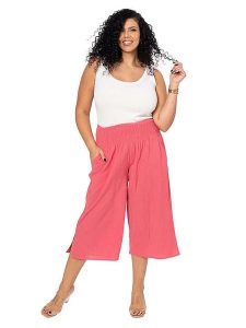 Aller Simplement Kuloty w kolorze różowym rozmiar: 50-58. Różowe spodnie z wysokim stanem Aller Simplement, bez wzorów, z podwyższonym stanem. Za 78,99 zł.