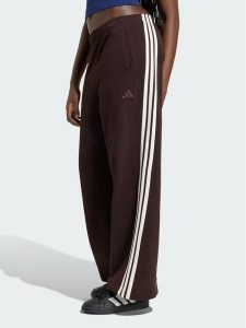 Adidas Spodnie dresowe 3-Stripes KW7703 Brązowy ciemny Wide Leg. Brązowe spodnie dresowe ADIDAS, xs, bez wzorów, z bawełny. Za 298,99 zł.