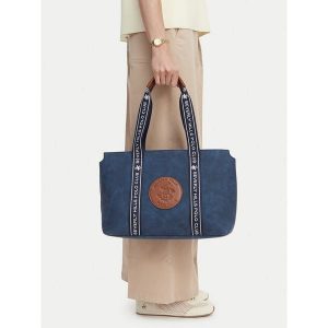 Torebka Beverly Hills Polo Club. Niebieskie shopper bag Beverly Hills Polo Club, bez wzorów, bez dodatków. Za 179,99 zł.