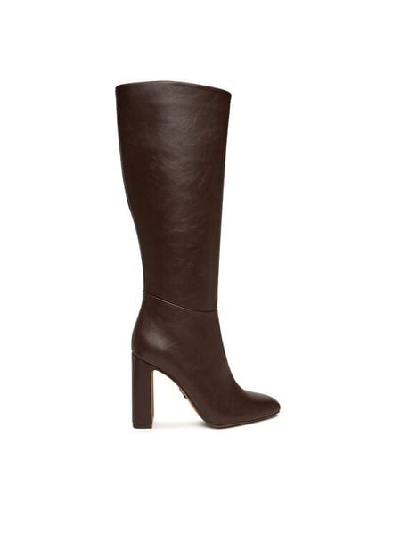 Steve Madden Kozaki Ally SM11002627 Brązowy. Brązowe kozaki Steve Madden, bez wzorów, ze skóry, bez obcasa, na słupku, bez zapięcia. Za 729,99 zł.