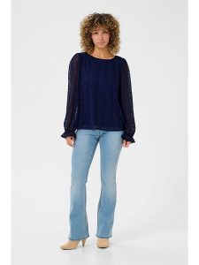 Cream Bluzka "Valerie" w kolorze granatowym rozmiar: 44. Niebieskie bluzki Cream, bez wzorów, z koronki, bez kołnierzyka, bez ramiączek. Za 82,99 zł.