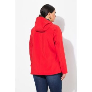 Damskie Kurtka softshellowa HYPRAR hydrofobowa guziki-kołki. Czerwone kurtki Ulla Popken, plus size, bez wzorów, z materiału, bez kaptura. W wyprzedaży za 383,99 zł.