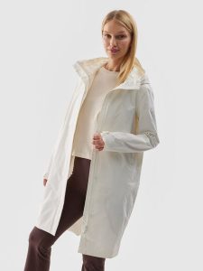 4F Parka miejska membrana 8000 damska - biała L. Białe kurtki 4f, l, bez wzorów, z syntetyku, bez kaptura. W wyprzedaży za 249,99 zł.