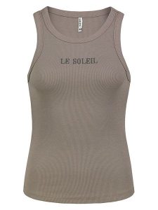 Sublevel Top w kolorze jasnobrązowym rozmiar: XL. Brązowe topy Sublevel, xl, bez wzorów, bez kołnierzyka, bez ramiączek. Za 39,99 zł.