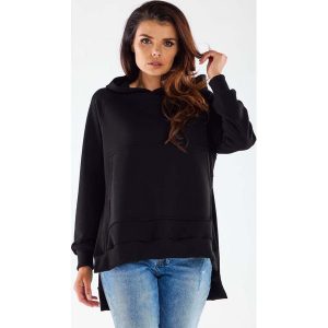 Bluza z Kieszenią Kangurką - Czarna. Czarne bluzy Infinite You, l, bez wzorów, z bawełny, bez kaptura. Za 209,90 zł.