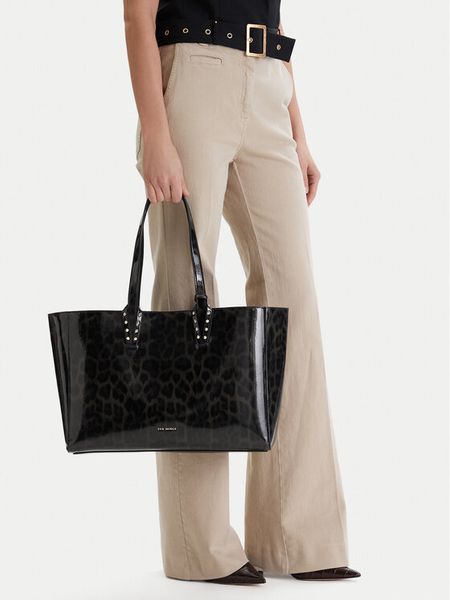 Eva Minge Torebka EO-ARIA-LDA8637-2 Czarny. Czarne shopper bag Eva Minge, bez wzorów, z materiału, bez dodatków. Za 141,99 zł.