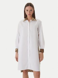 LOLA CASADEMUNT Sukienka koszulowa LS2615118 Écru Loose Fit. Sukienki LOLA CASADEMUNT, s, bez wzorów, z bawełny, bez kołnierzyka, bez ramiączek, koszulowe. Za 627,99 zł.