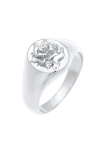 Elli Damski sygnet Rose 80s Look Blogger w srebra próby 925 Pierścionki 1 ct. Czerwone pierścionki Elli, srebrne. Za 233,99 zł.