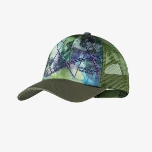 Czapka z daszkiem Unisex Buff Trucker Cap. Niebieskie czapki Buff, bez wzorów, z materiału, sportowe. Za 109,99 zł.