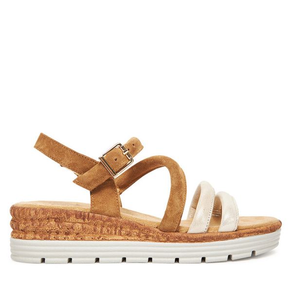 Sandały s.Oliver. Brązowe sandały s.Oliver, bez wzorów, bez obcasa, na koturnie, bez zapięcia. Za 349,99 zł.