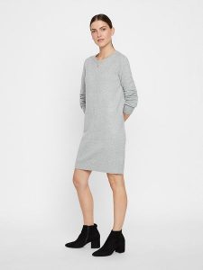 Vero Moda Sukienka "Doffy" w kolorze szarym rozmiar: XXL. Szare sukienki Vero Moda, na co dzień, xxl, bez wzorów, bez kołnierzyka, bez ramiączek, midi, proste. Za 96,83 zł.