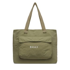 Torebka Roxy. Brązowe shopper bag Roxy, bez wzorów, bez dodatków. Za 79,99 zł.