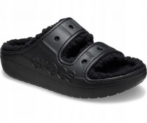 Klapki Dla Dorosłych Crocs Baya Cozzy Sandal. Brązowe klapki Crocs, bez wzorów, z materiału, bez obcasa. Za 149,99 zł.