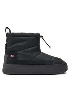 Tommy Hilfiger Śniegowce Flag Nylon Mini Snowboot FW0FW08334 Czarny. Czarne buty zimowe TOMMY HILFIGER, z materiału, bez obcasa, bez zapięcia. Za 629,99 zł.