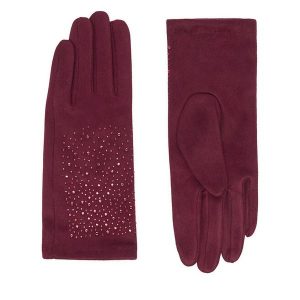 Rękawiczki Nine West. Czerwone rękawiczki Nine West, bez wzorów, z dzianiny. Za 39,99 zł.