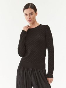 Boss Sweter Furkina 50493923 Czarny Regular Fit. Czarne swetry klasyczne Boss, s, z wiskozy, bez kołnierzyka. Za 439,99 zł.