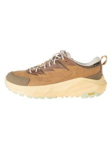 HOKA ONE ONE Buty "Kaha Low GTX TP" w kolorze jasnobrązowym do biegania rozmiar: 39 1/3. Brązowe buty sportowe Hoka One One, bez wzorów, z gore-texu, bez zapięcia, do biegania, gore-tex. Za 483,17 zł.