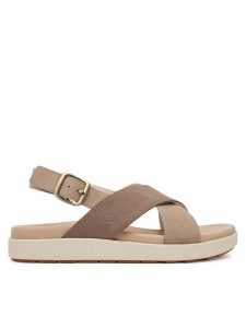 Keen Sandały Elle Luxe 1030523 Beżowy. Brązowe sandały Keen, bez wzorów, z nubiku, bez obcasa, na płaskiej podeszwie, bez zapięcia. Za 329,99 zł.