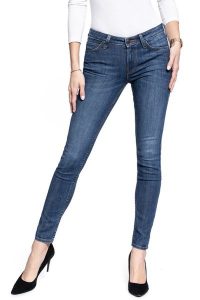 SPODNIE DAMSKIE LEE SKINNY SCARLETT DARK ABERDEEN L526SIMX 112111907. Rurki Lee, z jeansu. Za 199,99 zł.