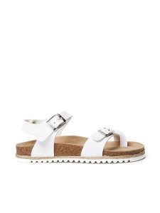 Mandel Skórzane japonki "Eisa" w kolorze białym rozmiar: 39. Białe klapki Mandel, bez wzorów, z otwartym noskiem, bez obcasa. Za 130,99 zł.