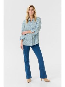 Kaffe Koszula w kolorze błękitnym rozmiar: 44. Niebieskie koszule Kaffe, s, bez wzorów, z wiskozy, bez kołnierzyka, bez ramiączek. Za 86,99 zł.