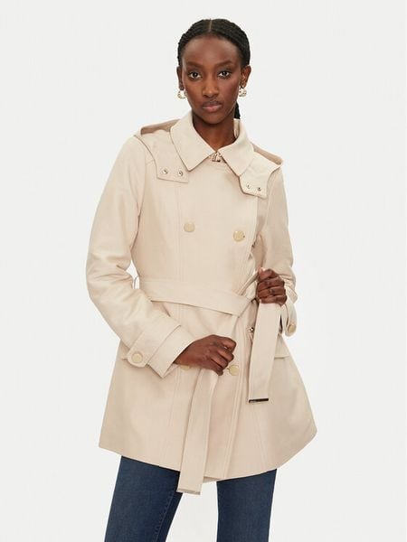 Morgan Trencz 241-GLADIA Beżowy Slim Fit. Brązowe płaszcze Morgan, bez wzorów, z syntetyku, bez kaptura. Za 512,99 zł.